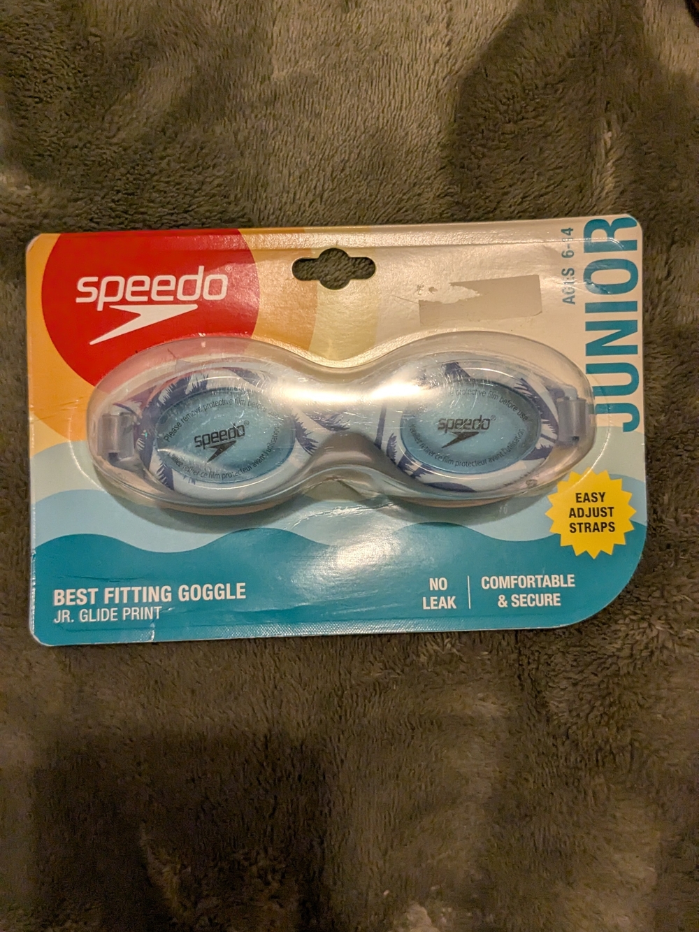 Speedo Junior Swim Goggles in Light Blue and White